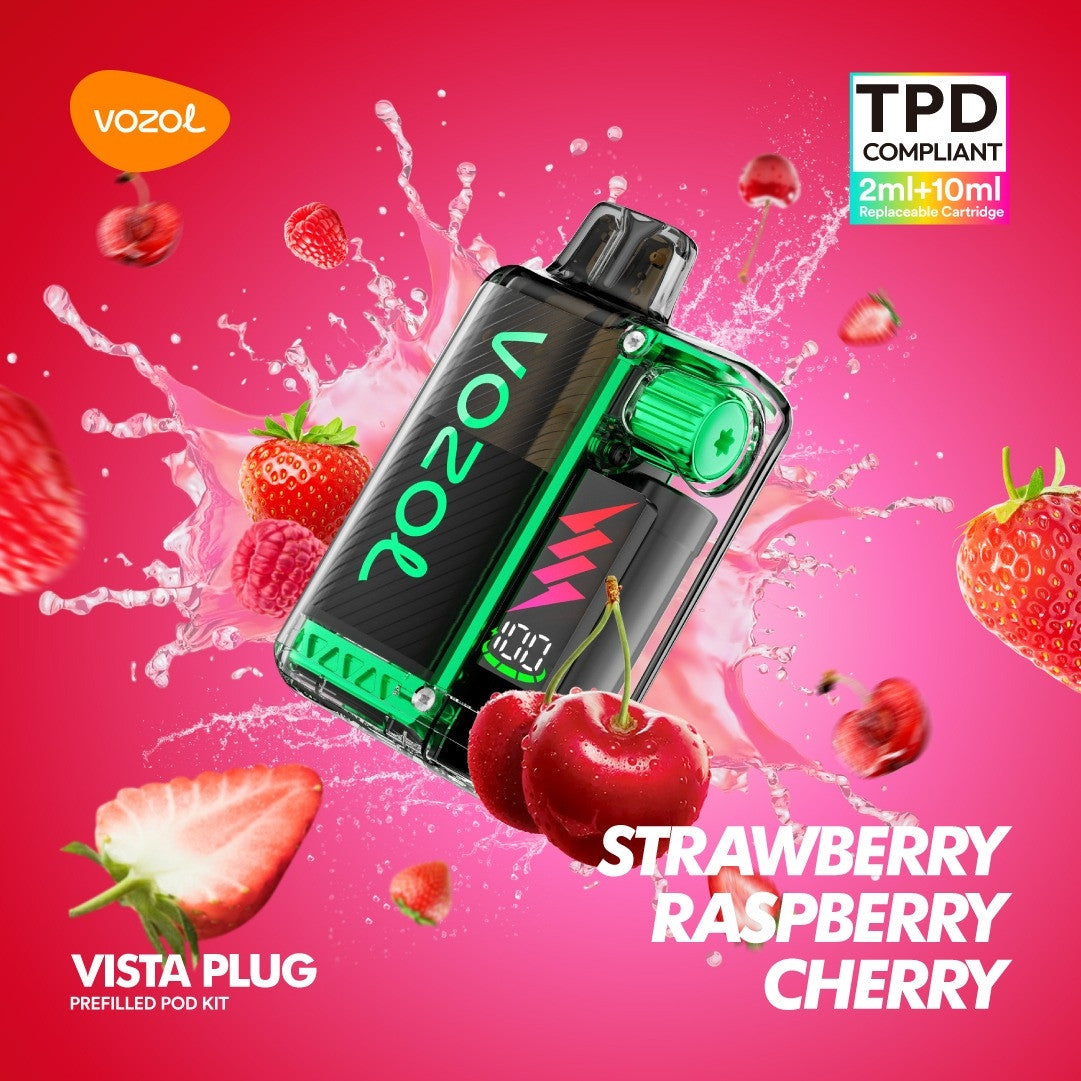 Vozol Vista Plug Starterkit 15000 Züge - Strawberry Raspberry Cherry