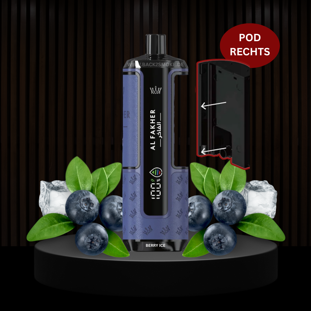 Al Fakher Hypermax 20.000 Züge Pod (Rechts) - Berry Ice