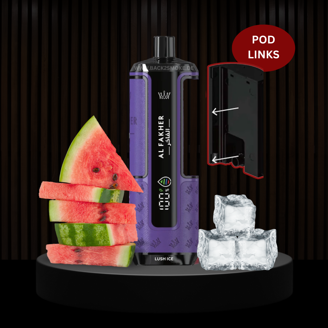 Al Fakher Hypermax 20.000 Züge Pod (Links) - Lush Ice