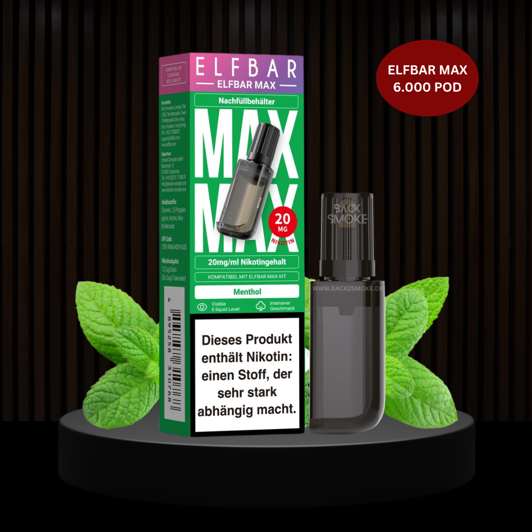 ELFBAR MAX 6.000 Züge Pod Menthol 20mg