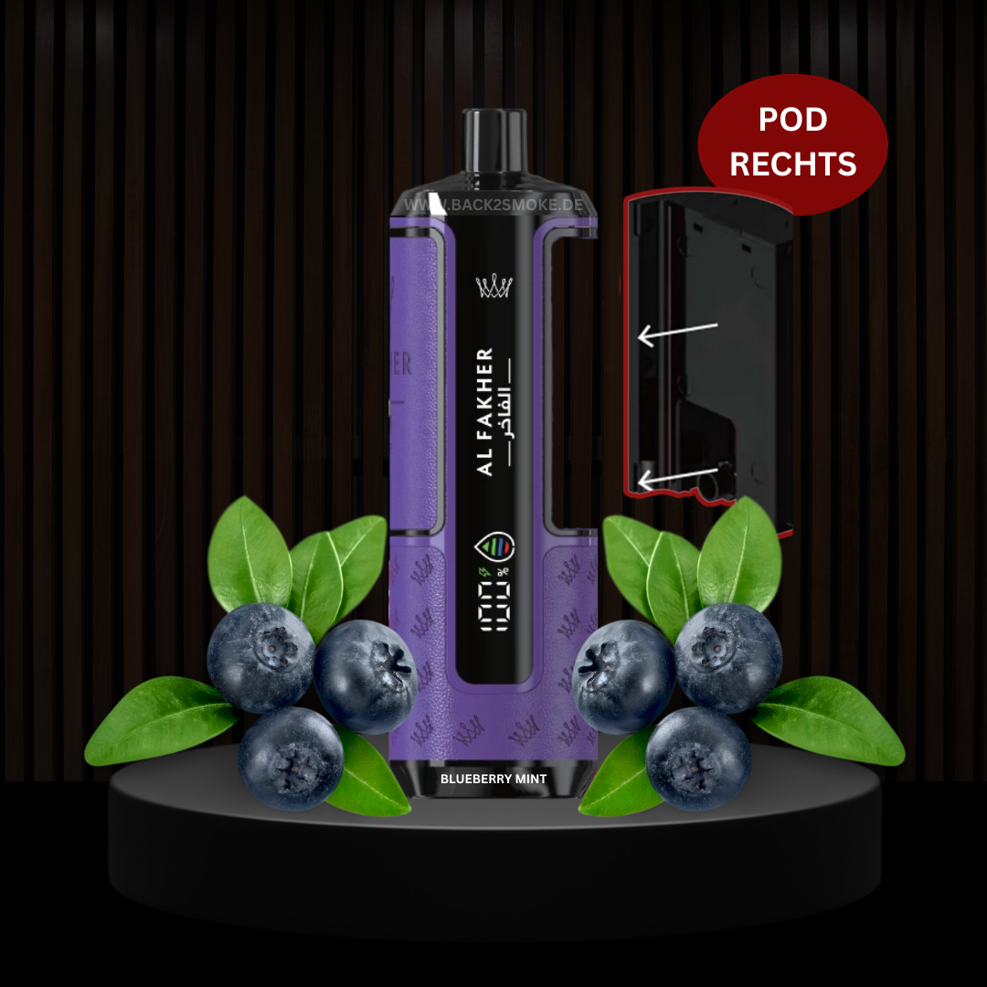 Al Fakher Hypermax 20.000 Züge Pod (Rechts) - Blueberry Mint