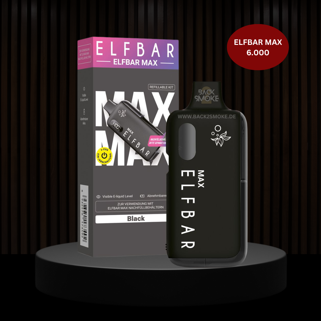 Elfbar Max Big Puff 6.000 Züge Akkuträger Black