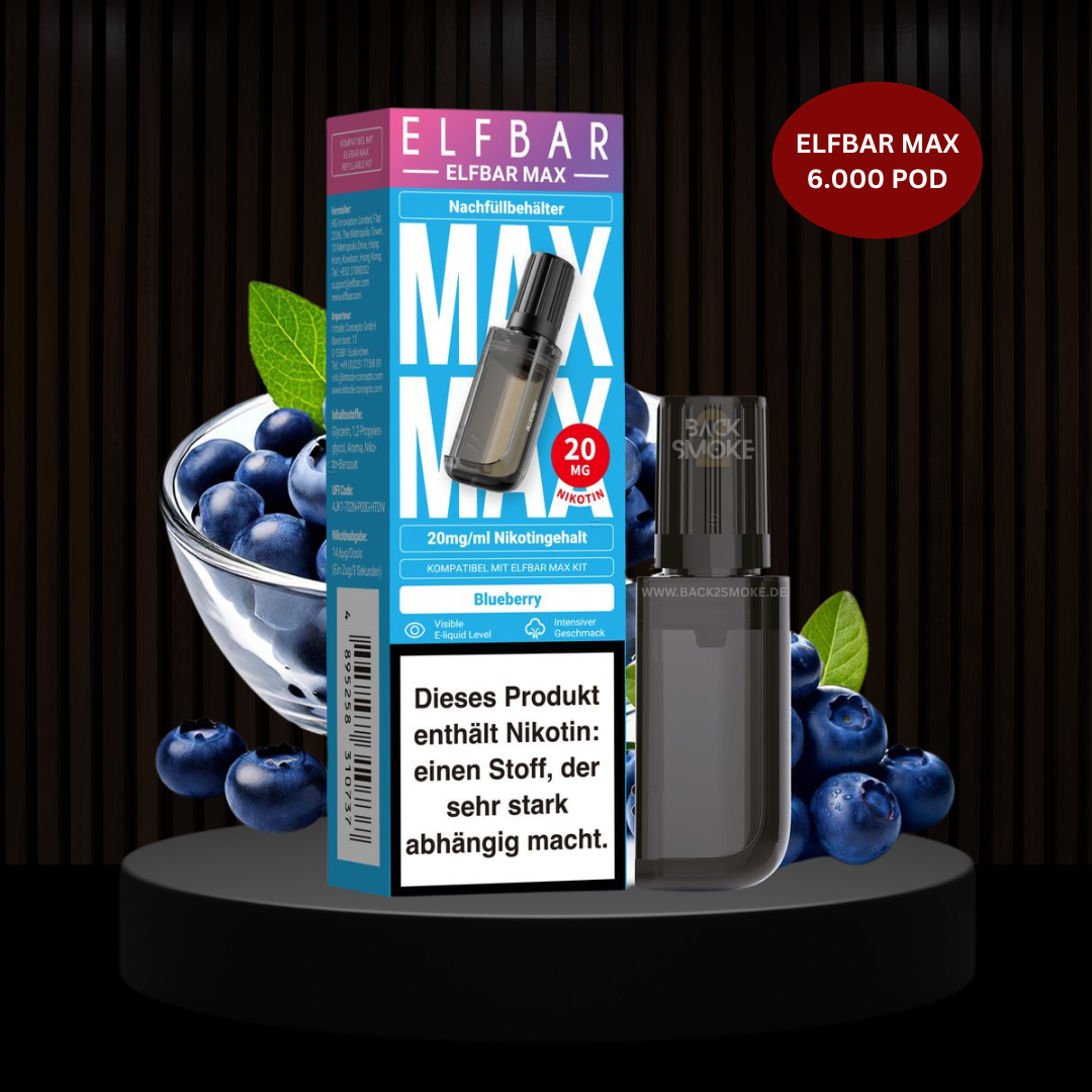 ELFBAR MAX 6.000 Züge Pod Blueberry 20mg