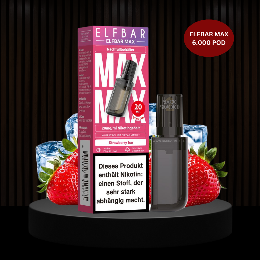 ELFBAR MAX 6.000 Züge Pod Strawberry Ice 20mg
