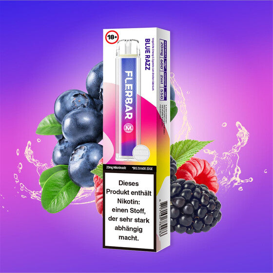 Flerbar 600 Einweg Vape 20mg - Blue Razz