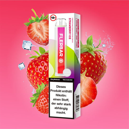 Flerbar 600 Einweg Vape 20mg - Strawberry Ice