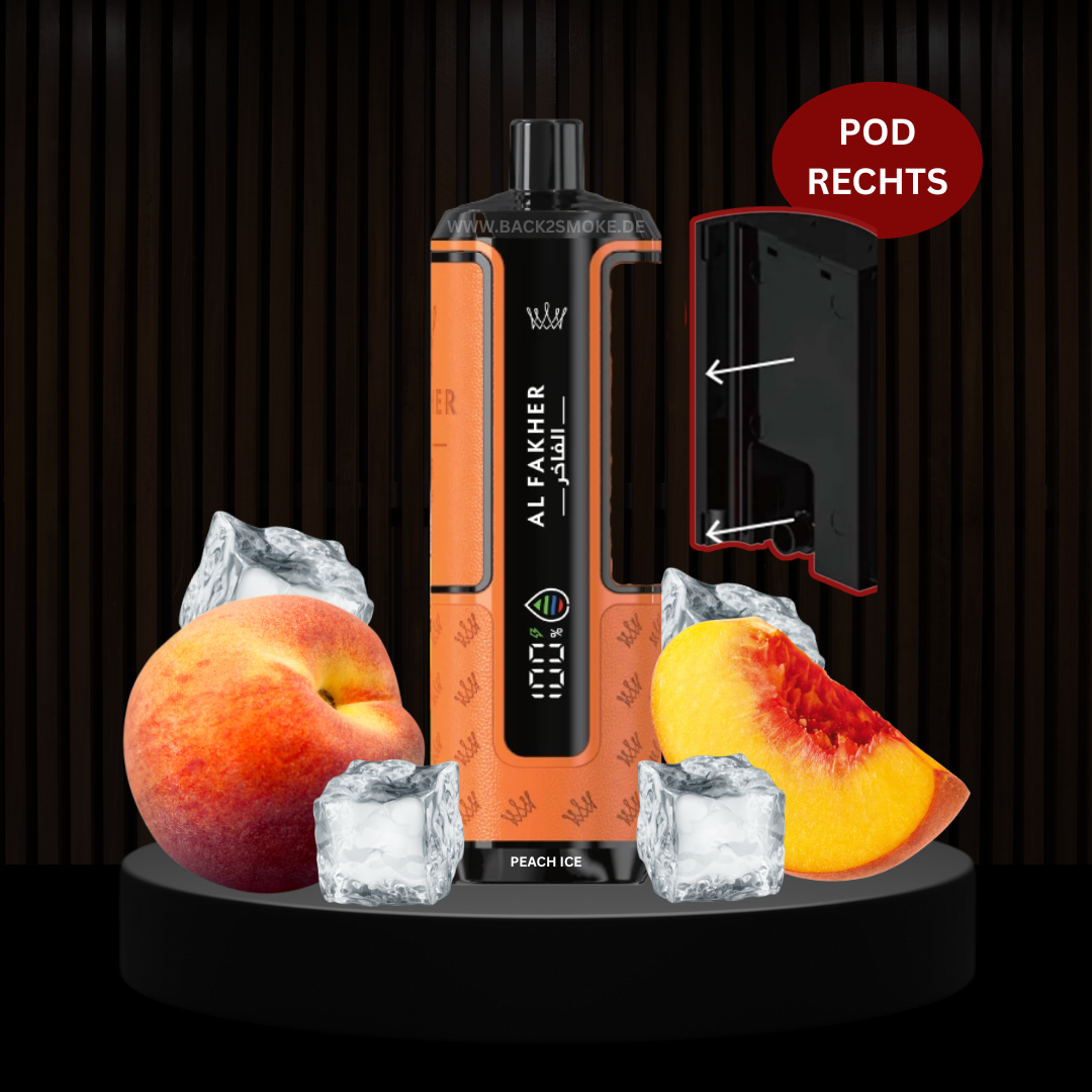 Al Fakher Hypermax 20.000 Züge Pod (Rechts) - Peach Ice