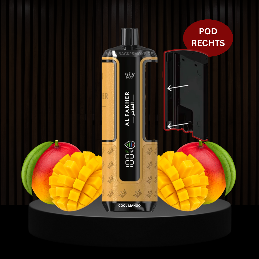 Al Fakher Hypermax 20.000 Züge Pod (Rechts) - Cool Mango