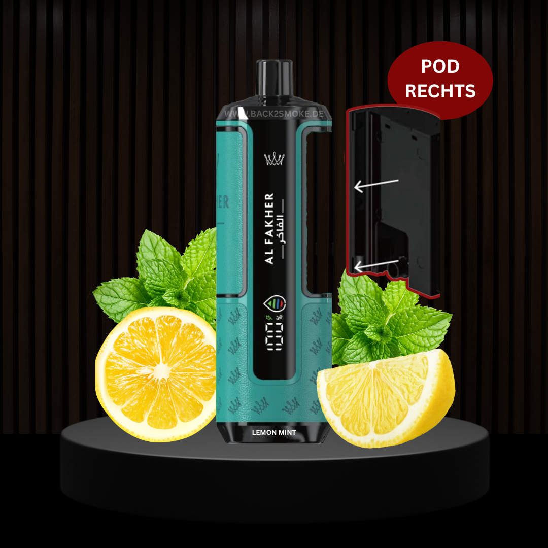 Al Fakher Hypermax 20.000 Züge Pod (Rechts) - Lemon Mint