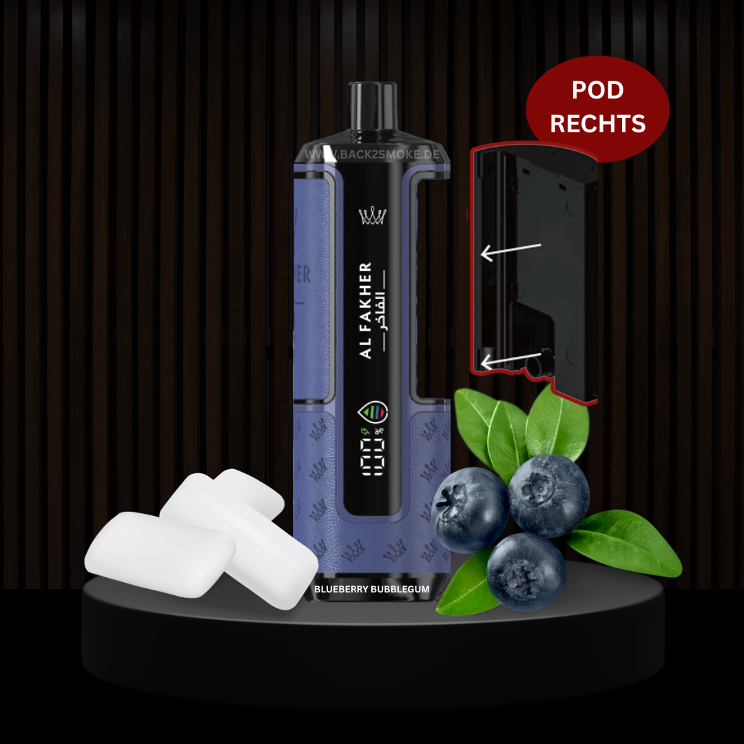 Al Fakher Hypermax 20.000 Züge Pod (Rechts) - Blueberry Bubblegum