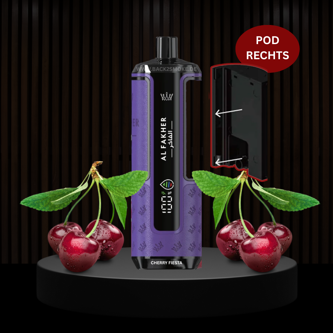 Al Fakher Hypermax 20.000 Züge Pod (Rechts) - Cherry Fiesta
