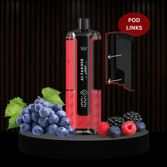 Al Fakher Hypermax 20.000 Züge Pod (Links) - Grape Berry
