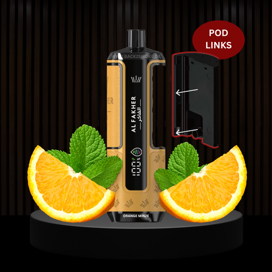 Al Fakher Hypermax 20.000 Züge Pod (Links) - Orange Mint