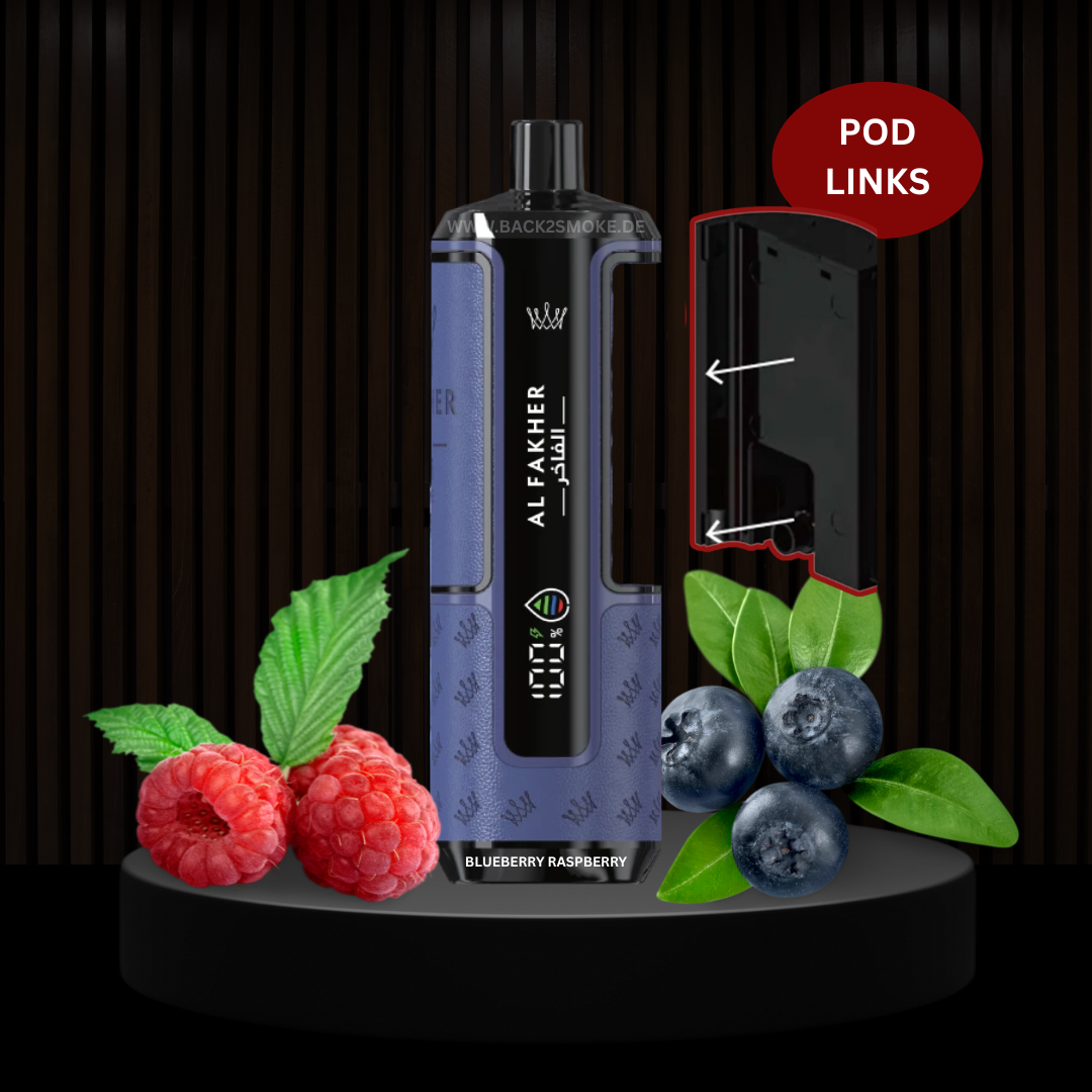 Al Fakher Hypermax 20.000 Züge Pod (Links) - Blueberry Raspberry