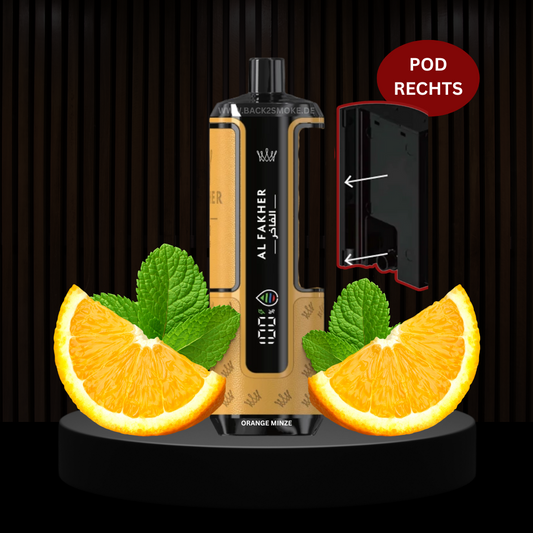 Al Fakher Hypermax 20.000 Züge Pod (Rechts) - Orange Mint