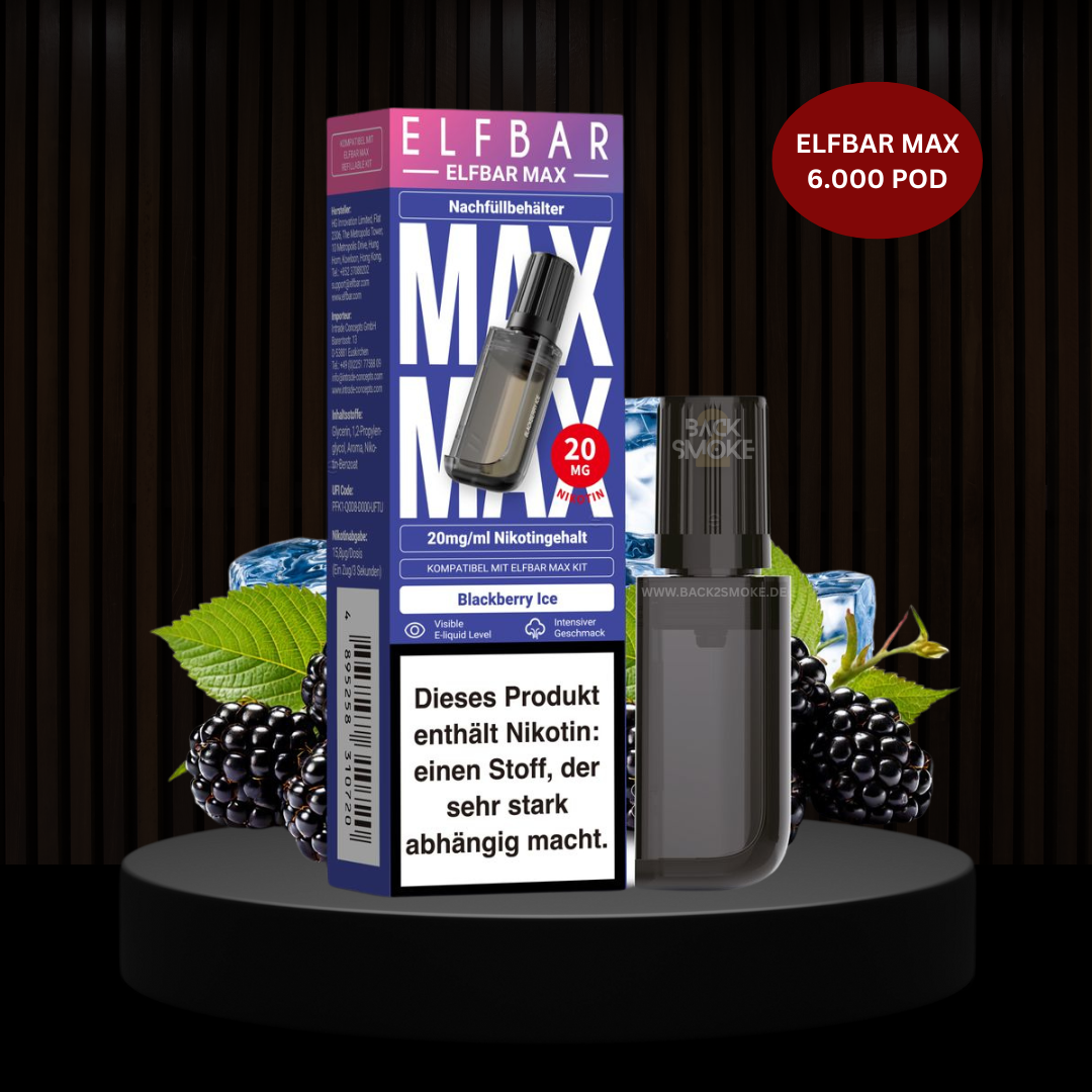 ELFBAR MAX 6.000 Züge Pod Blackberry Ice 20mg
